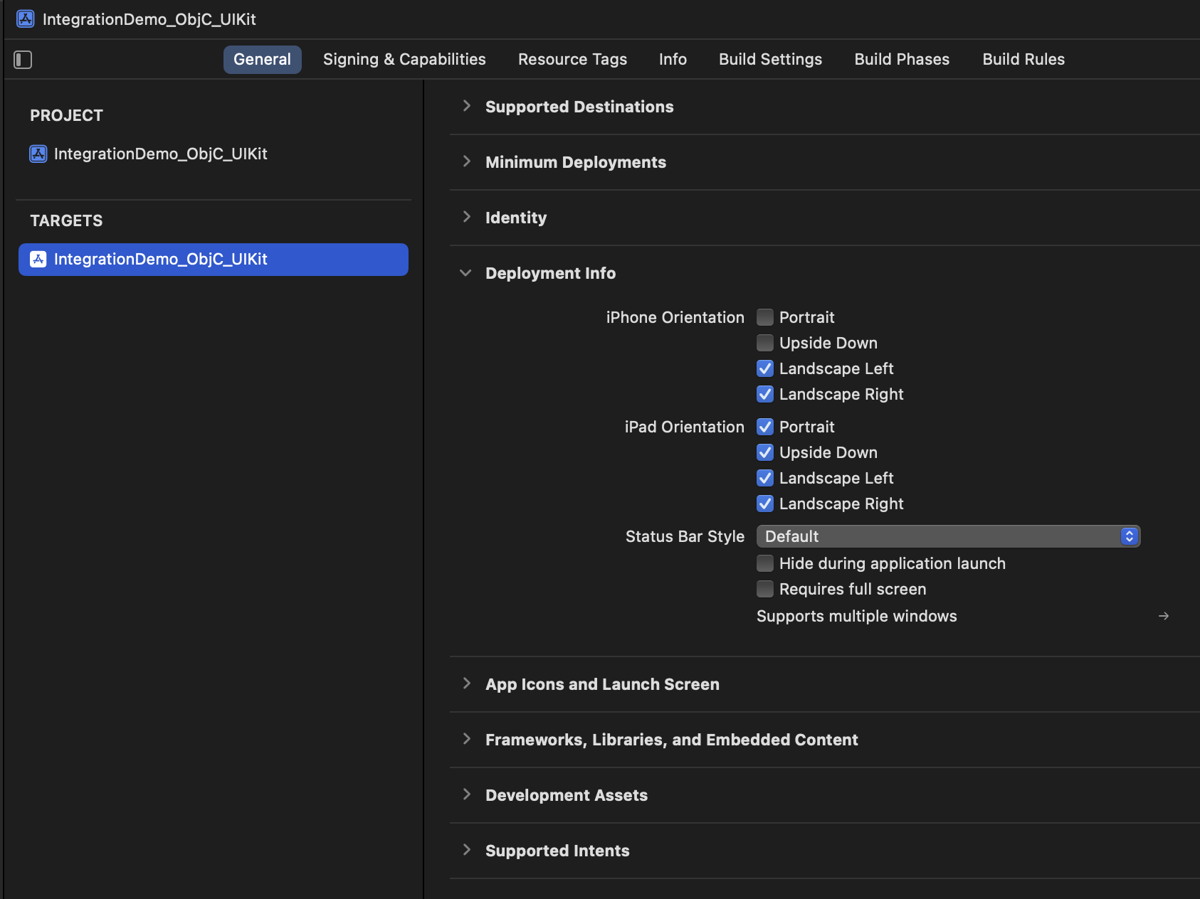 Project Settings