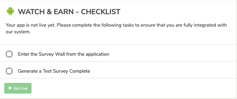 Application Checklist